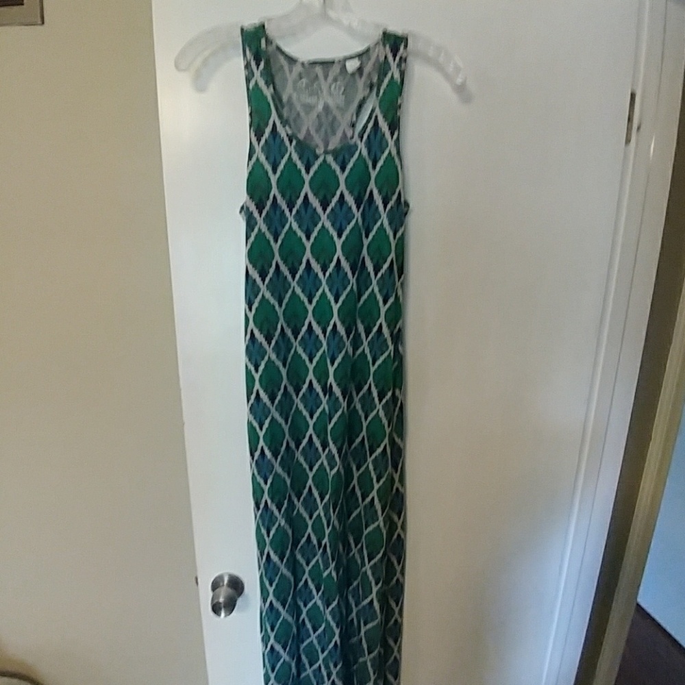 Cotton blend racerback maxi dress
